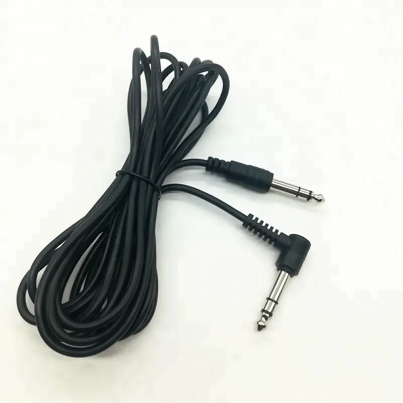 Custom PVC 1/4 trs 6.35mm jack male to 6.35mm stereo plug 90 right angle audio video cables