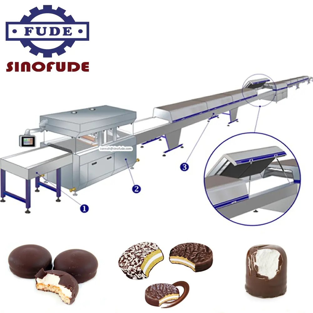 Shanghai-máquina de recubrimiento de chocolate enrober con túnel de refrigeración, precio de fábrica de chocolate a la venta