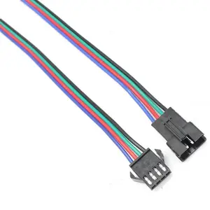 JST SM 2.50Mm Laras LED Strip Konektor Kawat Kabel Laki-laki Perempuan 4 Pin untuk RGB Strip