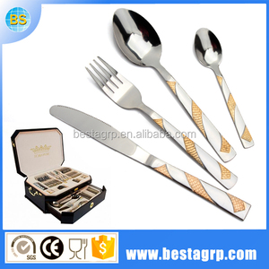 Cubertería cubiertos de oro de alta calidad chapado en oro 72 unids gottinghen cubertería - Product Image 1