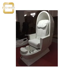 Doshower white egg shape pedicure spa chair for nail salon with pink pedicure chair and manicure table