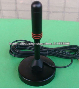 fabrication) connecteur iec dvb-t2 voiture antenne active pour smart tv box avec <span class=keywords><strong>rg174u</strong></span>/3m câble base magnétique pour nbtc - Product Image 1