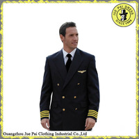 Conception délicate couture uniformes de ligne aérienne pilote veste costume pilote uniforme à vendre