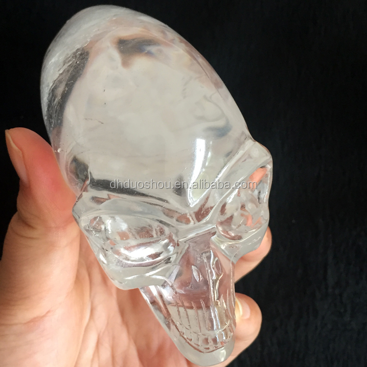 驚異の品質のクリアクォーツアメジスト彫刻された細長いマヤの