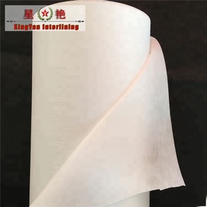 Tela de forro 100 poliéster que impregna la tela no tejida forro fusible para ropa entretela - Product Image 1