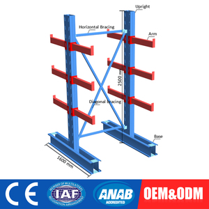 واحد أو مزدوج الجانب مستودع رف تخزين فائق التحمل أنابيب الصلب الذراع الكابولي الاجهاد - Product Image 5