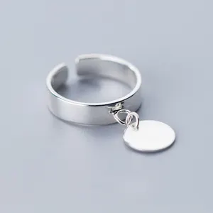 优质纯银 925 女士简单银戒指首饰圆环