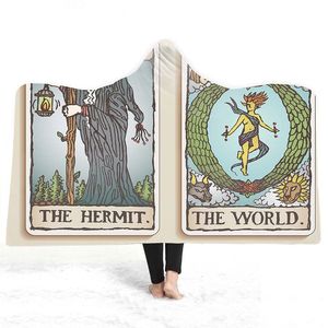 Nhà máy giá rẻ mùa đông ấm cúng số lượng lớn bán buôn Sherpa và flannel Fleece vải ngoại quan người lớn Sherpa trùm đầu chăn với biểu tượng tùy chỉnh - Product Image 1