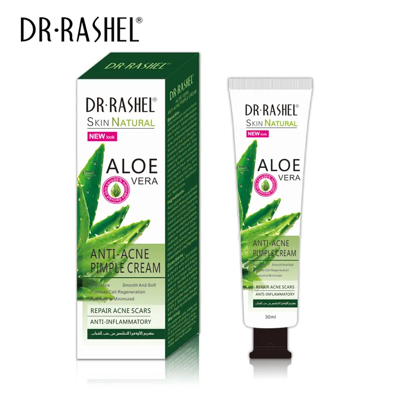 DR rasgel-Crema para el cuidado de la piel, Aloe Vera, antiacné, granos, decoloración, cicatriz, suavizante, crema facial