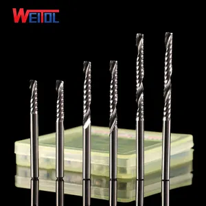 WeiTol Công Cụ Cnc Trong Phay Cutter Khắc Công Cụ Với Đơn Flute Cnc Máy Công Cụ Cho Acrylic N Spiral Bit 3.175 Mét Series