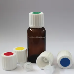 15ミリリットルAmber GlassシロップBottle化学医療液ボトルWith Plastic Pilfer Proof Screw Capショートスポイト