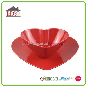 <span class=keywords><strong>Nuevo</strong></span> diseño en forma de corazón rojo pascua restaurante vajilla conjuntos - Product Image 1
