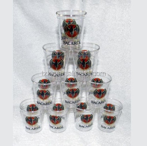 BACARDI Rum 2oz Plastic Shot Glass BAT LOGO PARTY SHOOTERS