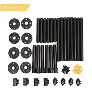 ชั้นวางหนังสือแบบติดผนังแนววินเทจ,ชั้นวางหนังสือแบบ DIY สีดำแนวย้อนยุคแนววินเทจชั้นวางท่อเหล็กแนวอุตสาหกรรม - Product Image 3