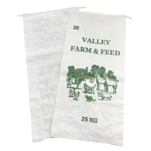 EGP 25kg 50kg easy open top woven bag White pp woven animal feed bag transport construction materials