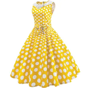 Neuer Stil Vintage Rock Damen Polka Dot Rock