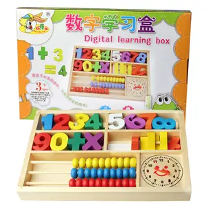 2021 मोंटेसरी लकड़ी अबैकस लकड़ी गणित खिलौने बॉक्स बच्चों के लिए सीखने शैक्षिक खिलौना WMB001