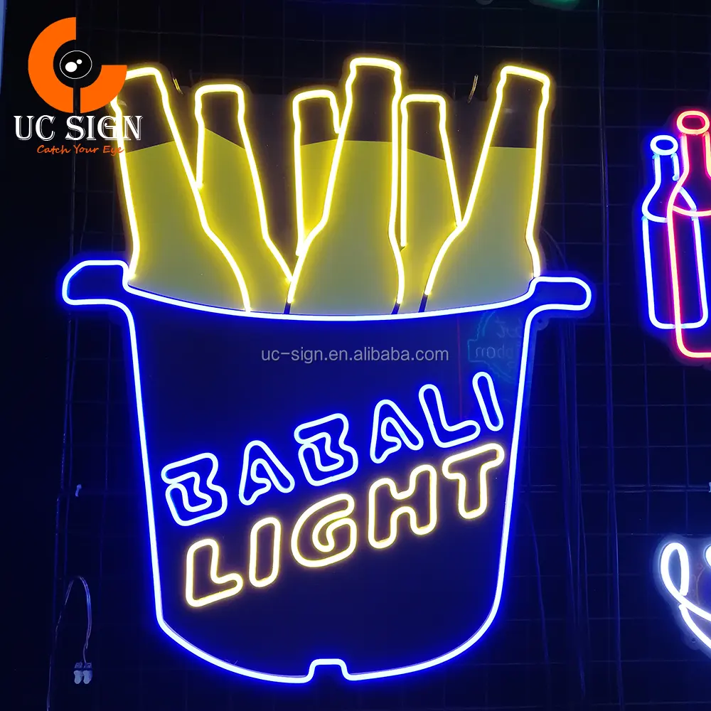 Bar Tanda Neon Kaca Klub Malam, Toko Kopi Iklan Disesuaikan Tanda Bir