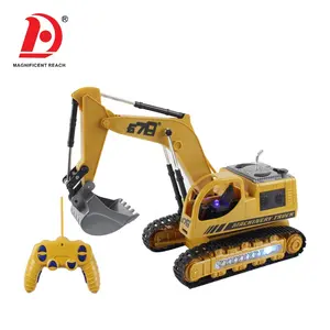 Huada 2023 Hot Sale 5ch Alloy Afstandsbediening Bouw Auto Set Rc Kids Graafmachine Speelgoed