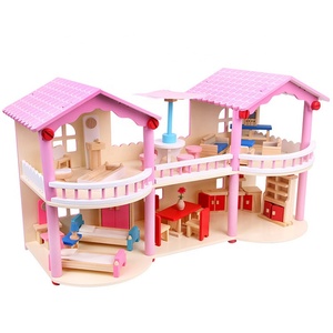 Faire semblant <span class=keywords><strong>de</strong></span> jouer meubles jouets rose <span class=keywords><strong>maison</strong></span> <span class=keywords><strong>de</strong></span> poupée miniature en bois <span class=keywords><strong>maison</strong></span> <span class=keywords><strong>de</strong></span> poupée jouets <span class=keywords><strong>pour</strong></span> les enfants - Product Image 2