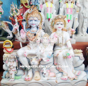 Marble Shiv Parivar Statues , Marble Shiv Parvati Ji - Product Image 1