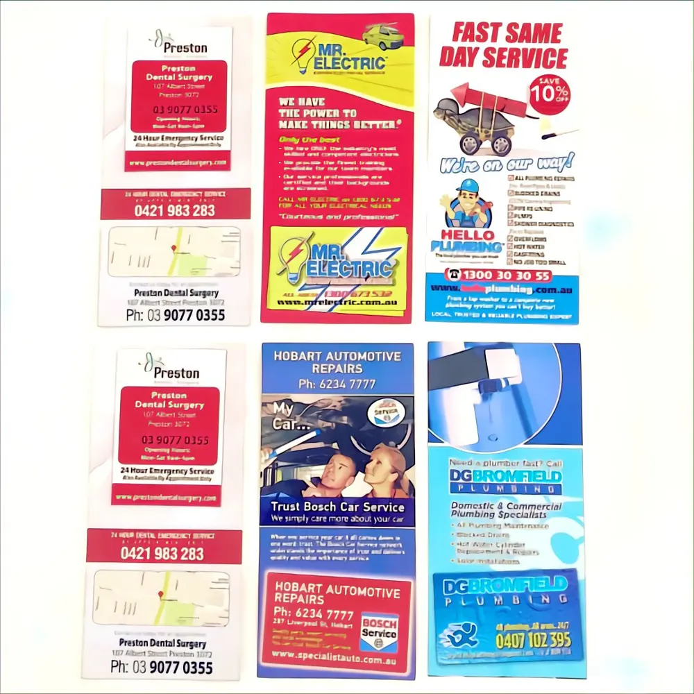 2021 Hot Sale DL Paper Magic Flyer With Magnet Sticker Card