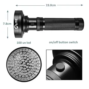 18W 395nm UV Schwarz Licht Taschenlampe Pet Urin Skorpion Detektoren 100 UV LED Taschenlampe