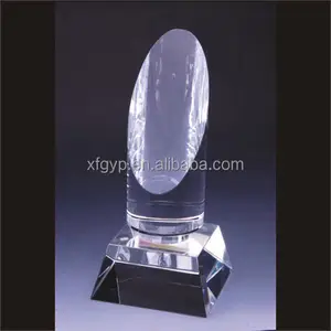 Customized glass cylinder\column crystal trophy and award