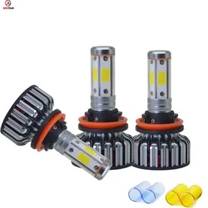 모조리 자동차 안개 램프-자동차 V18s 오토바이 led 안개 램프 H11 LED 헤드 라이트 램프 자동차 3 색 안개등 교체 할로겐 HID