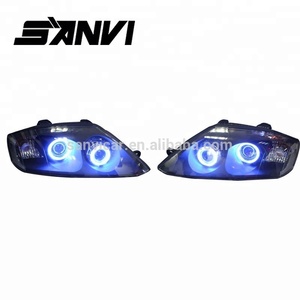 Sanvi-conjunto de accesorios de bombilla de faro de coche, luz de trabajo para Hyundai Coupe con lente de Bi proyector y Ojos de Ángel, Halos - Product Image 5