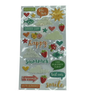 Autocollants gonflés personnalisés imperméables à l'eau phosphorescents <span class=keywords><strong>pour</strong></span> enfants Kawaii Holiady Star Letter Phone Sheet Printing 3D - Product Image 3