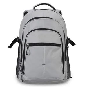 Wholesale grey color simple design new student bag pack college school backpack
