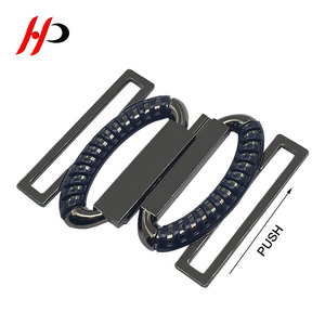 Hebillas de cinturón entrelazadas chapadas en oro de lujo de Metal de fabricante personalizado de China, abrigo de mujer de aleación de Zinc, sujeción de cintura elástica - Product Image 5