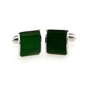 Elegante gatti occhi gemelli 18 k placcato oro gemelli di alta qualità degli uomini dei monili - Product Image 4