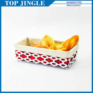 Cesta de fruta vacía de metal blanco de diseño decorativo - Product Image 3