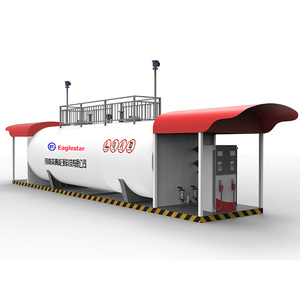 Estación de llenado de combustible de gasolina, incluye servicio de tanque de almacenamiento, bomba de combustible móvil, equipo de llenado montado en deslizamiento