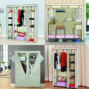 Wardrobe Portable Cupboard Hanging Rail Clothes Storage Wardrobe Closet