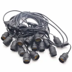 Outdoor Light String E26 E27 S14 Edison Bulb Included Christmas Waterproof Connectable LED String Light