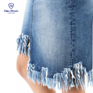 Offres Spéciales <span class=keywords><strong>Dames</strong></span> Sexy Moustache Ourlet Serré Jupe En Jean - Product Image 4