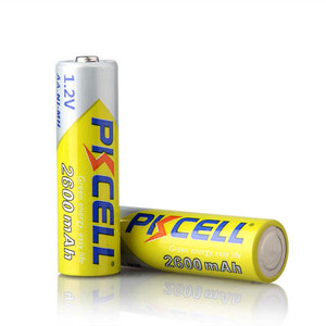 Pkcell แบตเตอรี่ชาร์จได้ NiMH AA ขนาด AA 1.2V ที่ชาร์จ2600มิลลิแอมป์แบตเตอรี่แบบชาร์จไฟได้1300มิลลิแอมป์ต่อชั่วโมง12โวลต์1000มิลลิแอมป์ต่อชั่วโมง