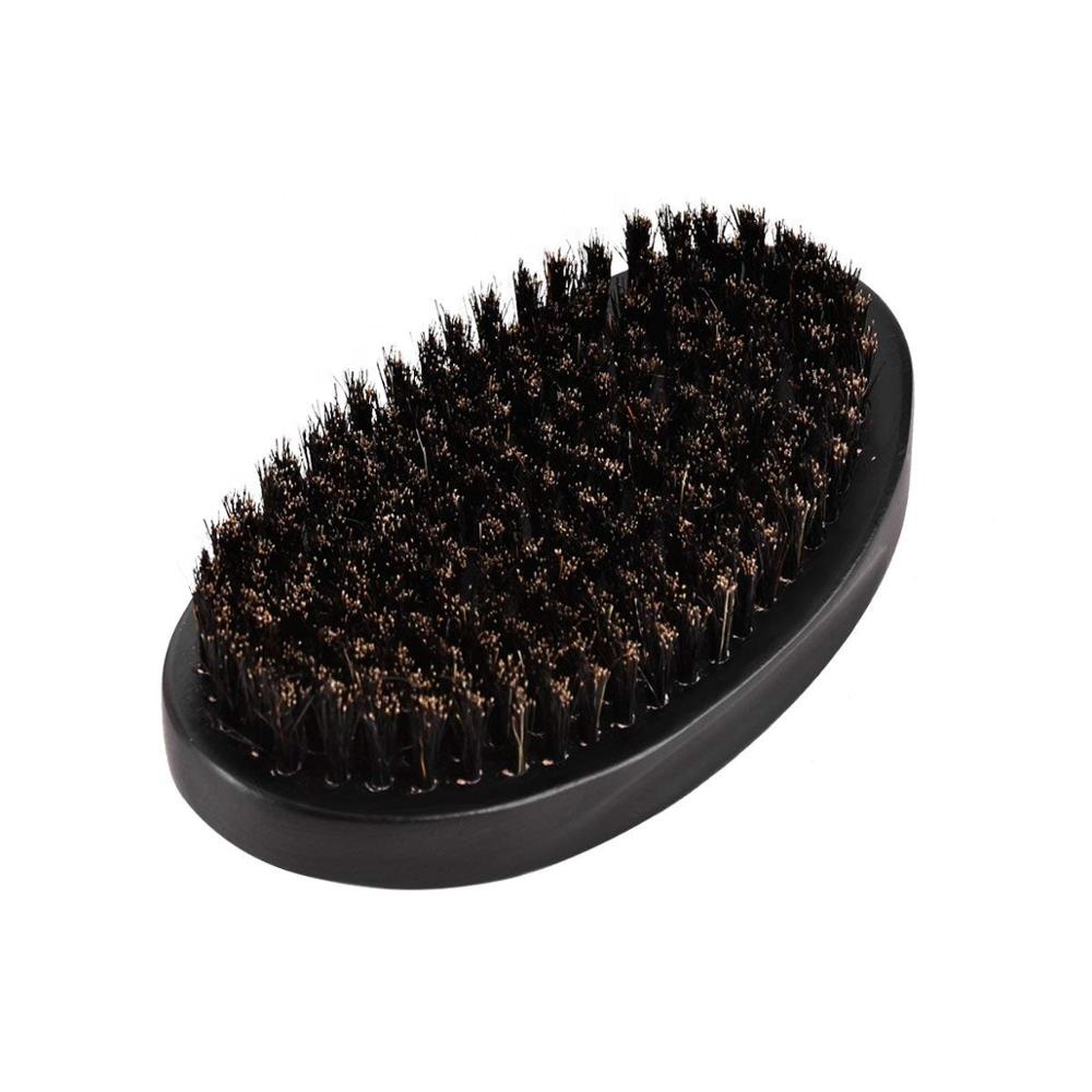 2021 Fashion high quality cleaning brush black boar bristle wood beard brush for men