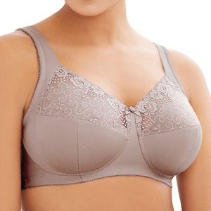 <span class=keywords><strong>Soutien</strong></span>-<span class=keywords><strong>Gorge</strong></span> <span class=keywords><strong>sans</strong></span> Armature en Coton Femme, Confortable, Respirant, Bonnet Complet, Taille Plus, en Dentelle, pour Adultes - Product Image 1