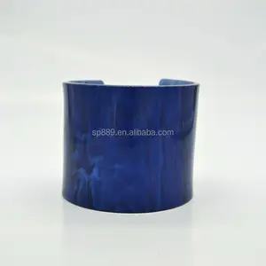 Best quality custom acrylic marble bracelet epoxy blue cuff bangle customized sea lucite bangles