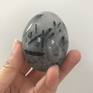 Pierre de palmier en <span class=keywords><strong>Quartz</strong></span> et Tourmaline noire, accessoire de guérison naturelle de Reiki, décoration pour la maison, vente en gros,