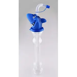 370ml PET Plastic Slush Yard Ice Cup with straw