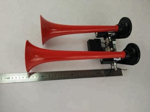 Klaxon à Air à double trompette rouge, klaxon très silencieux, pour SUV, camion, Train, Van et bateau, 12V, 150db - Product Image 3