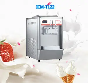Máquina comercial de helado de acero inoxidable, máquina de helado suave de 3 sabores, Yogurt