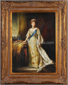 <span class=keywords><strong>Pintura</strong></span> al Óleo Enmarcada de Retrato de Dama Tallada en Madera Dorada Europea de Lujo Antiguo, Decoración del Hogar, <span class=keywords><strong>Arte</strong></span> Mural Impreso a Mano - Product Image 3