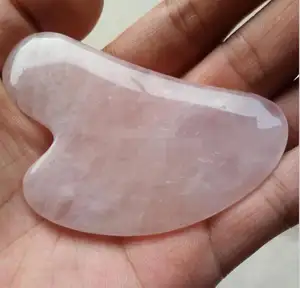 Pink Rose QUARTZ Jade Roller Gua Sha เครื่องมือหิน Jade Guasha BOARD Sscraping เครื่องมือนวด et