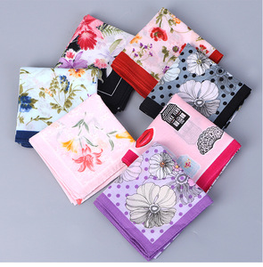 <span class=keywords><strong>Mouchoir</strong></span> avec <span class=keywords><strong>tissu</strong></span> 100% coton à motif floral, pour femmes, tenue élégante - Product Image 2